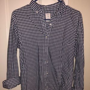 Navy Gingham button down
